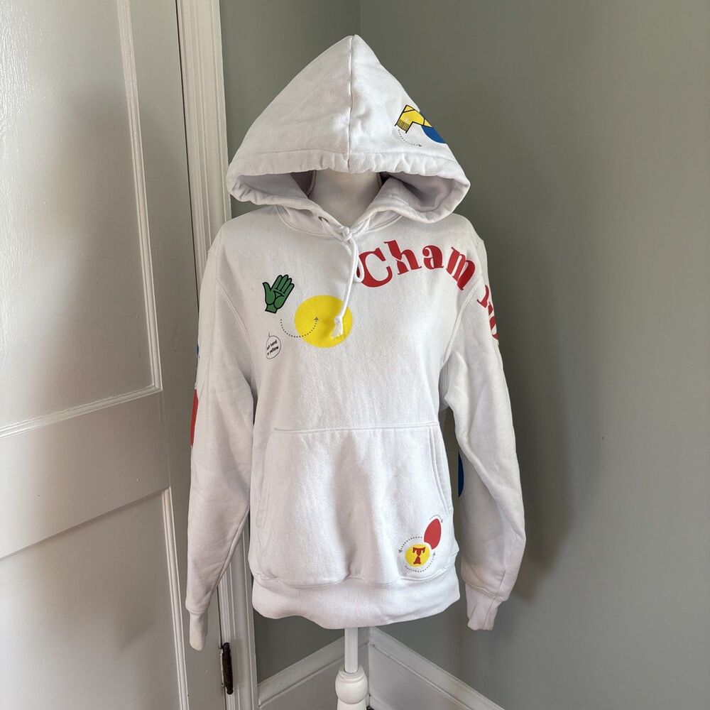 CHAMPION x TWISTER Hasbro Pullover Hoodie Reverse Weave White Small